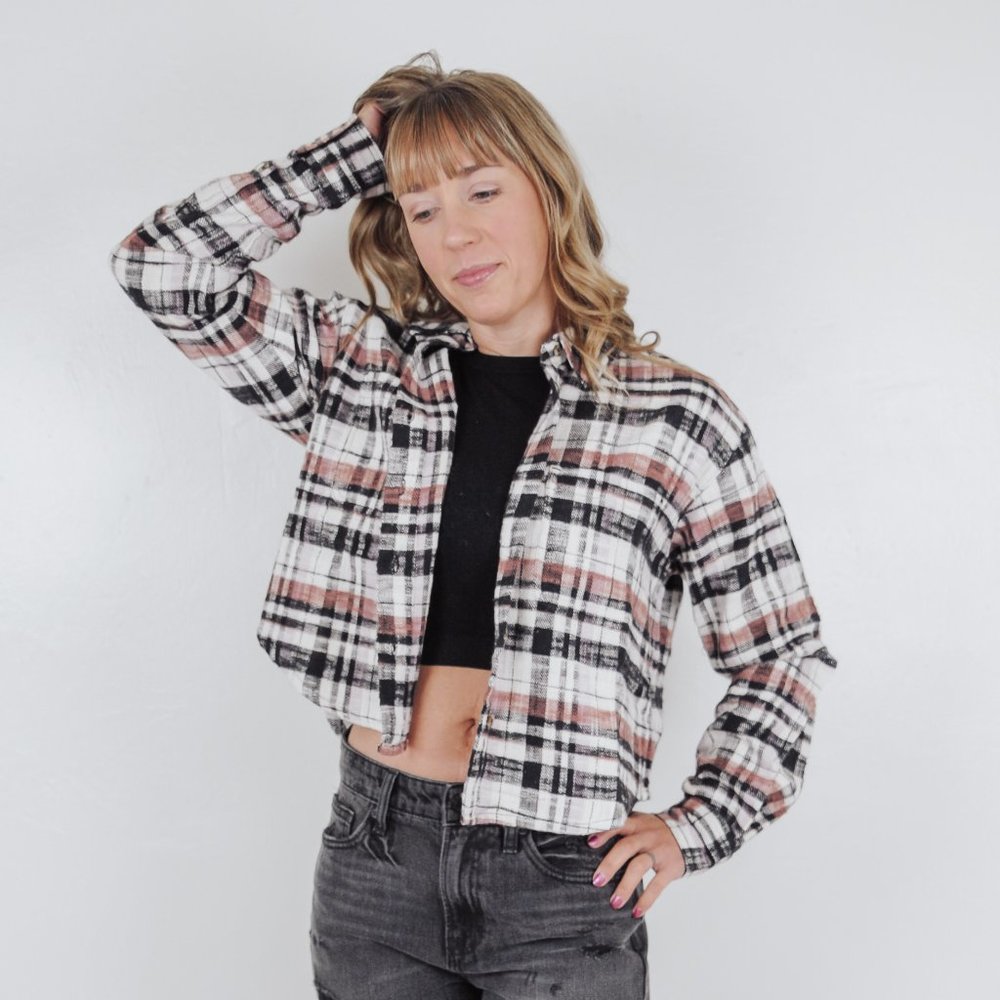 Ethan Plaid Cropped Shacket